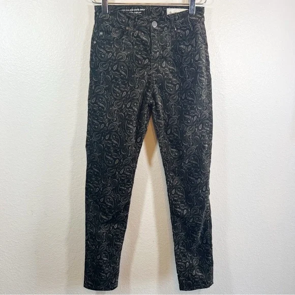 ANTHROPOLOGIE AG Adriano Goldschmied Velvet Paisley High Rise Stevie Ankle Pants - Picture 3 of 14
